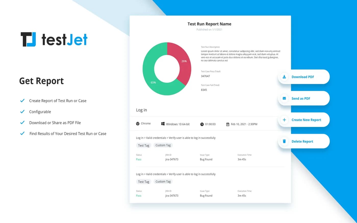 TestJet — screen